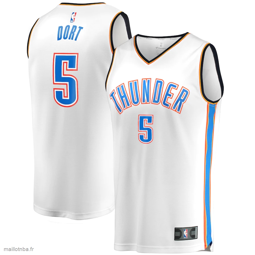 Maillot Oklahoma City Thunder Luguentz Dort Fanatics Branded White Fast Break Player Jersey - Association Edition